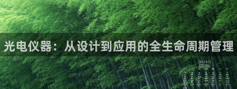 云顶国际网页版登录：光电仪器：从设计到应用的全生命周期管理