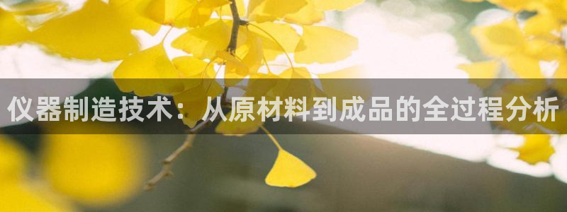 云顶国际商务会所：仪器制造技术：从原材料到成品的全过程分析